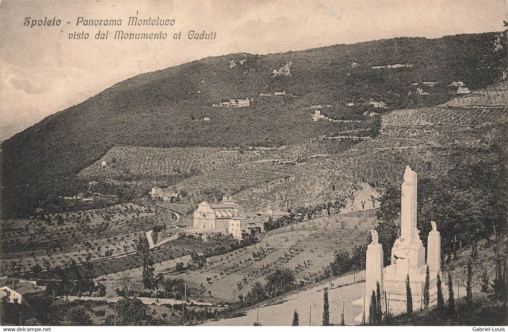 Spoleto Panorama Monteluco Visto Dal Monumento Ai Gaduti 1930 - Otros & Sin Clasificación