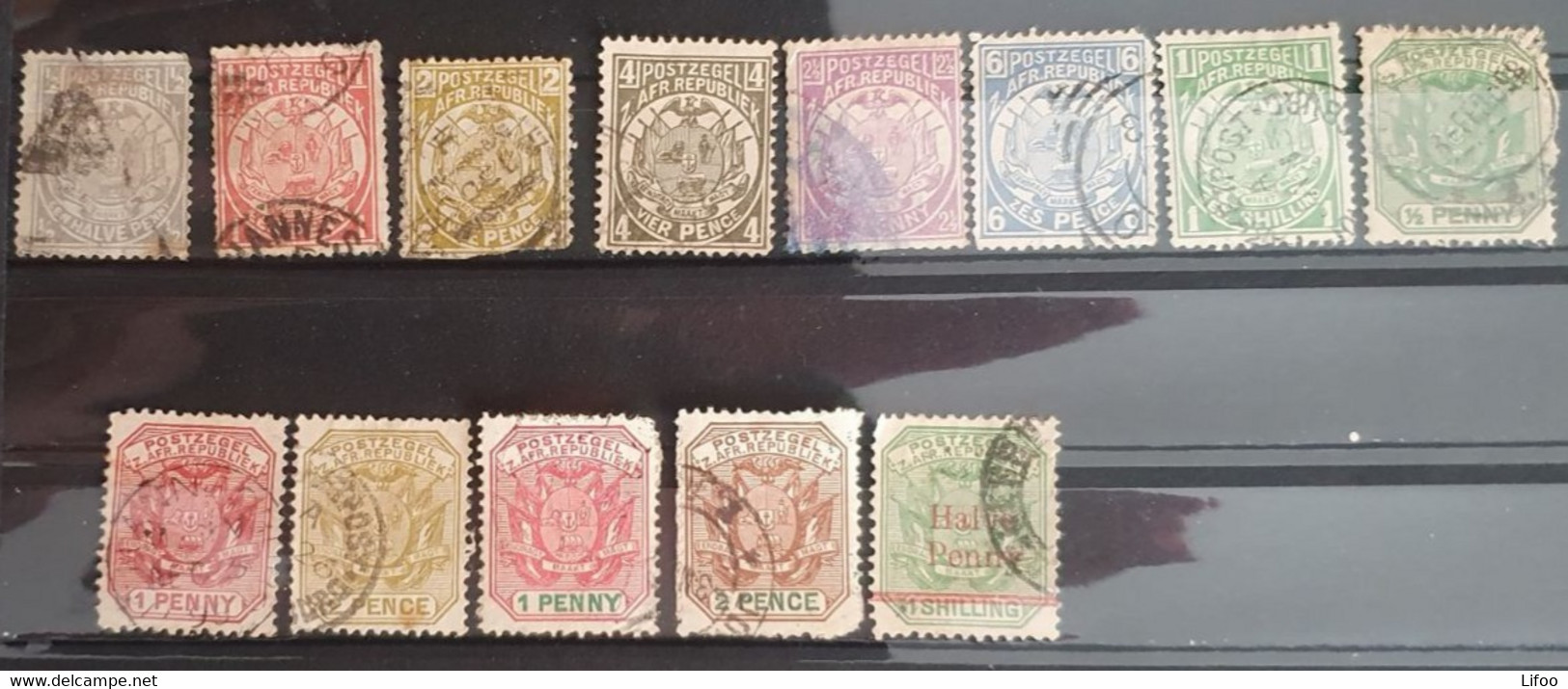 POSTZEGEL Z. AFR. REPUBLIEK : 13 Canceled Stamps - Nieuwe Republiek (1886-1887)