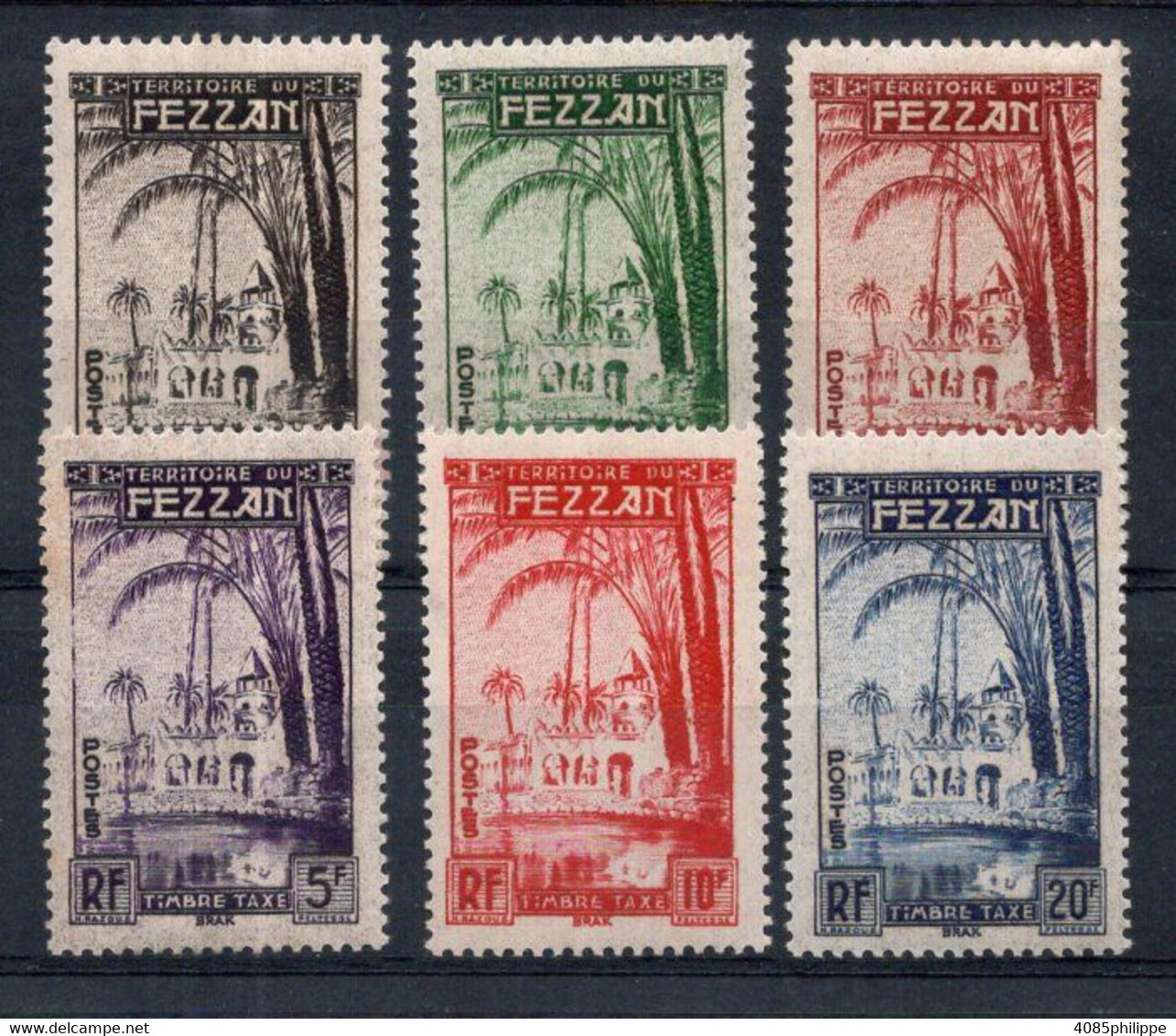 Fezzan Timbres Taxe N°6* à 11* Charnières Petites Adhérences Sur 2 Timbres Cote 16.00€ - Unused Stamps