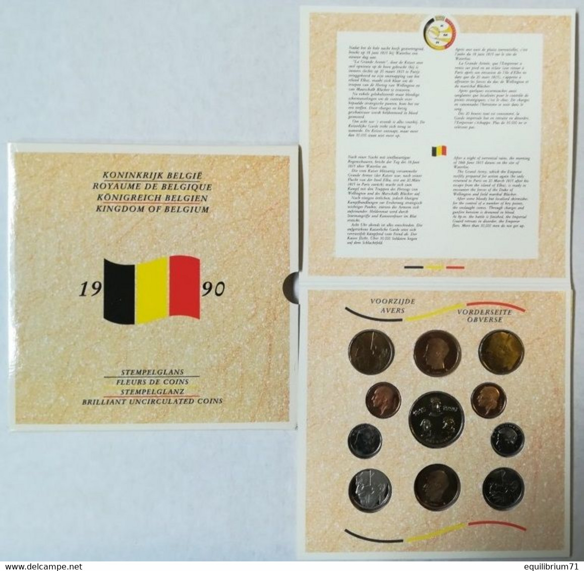 FLEURS DE COINS / STEMPELGLANS / STEMPELGLANZ / - FDC - 175 Ans Bataille De / 175 Jaar Slag Van - Waterloo - FDC, BU, Proofs & Presentation Cases