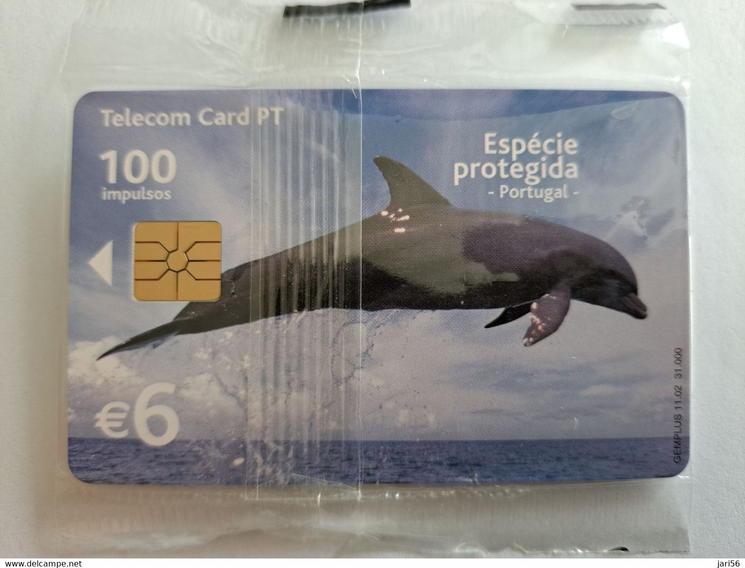 PORTUGAL   CHIPCARD  € 6,-  DELPHIN/ DOLFIJN / GOLFINHO      MINT IN WRAPPER      **10538** - Portugal