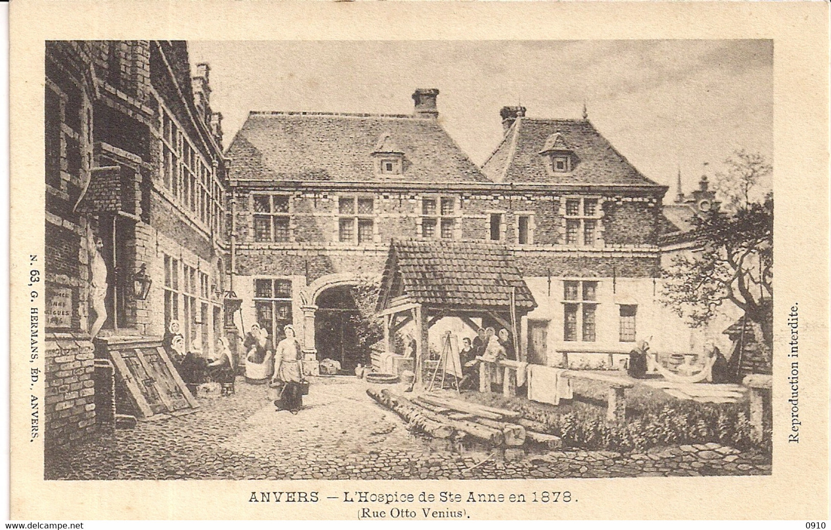 ANTWERPEN-ANVERS"L'HOSPICE DE ST.ANNE EN 1878-RUE OTTO VENIUS-OTTO VENIUSSTRAAT"G.HERMANS N°63 - Antwerpen