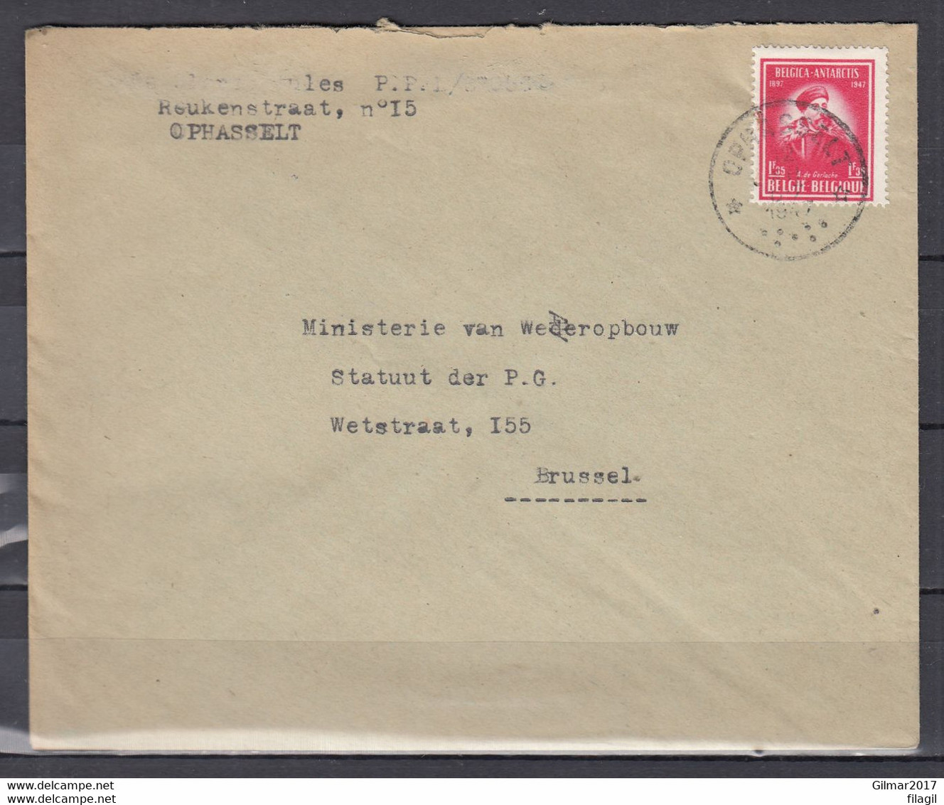 Brief Van Ophasselt (sterstempel) Naar Brussel - Cachets à étoiles