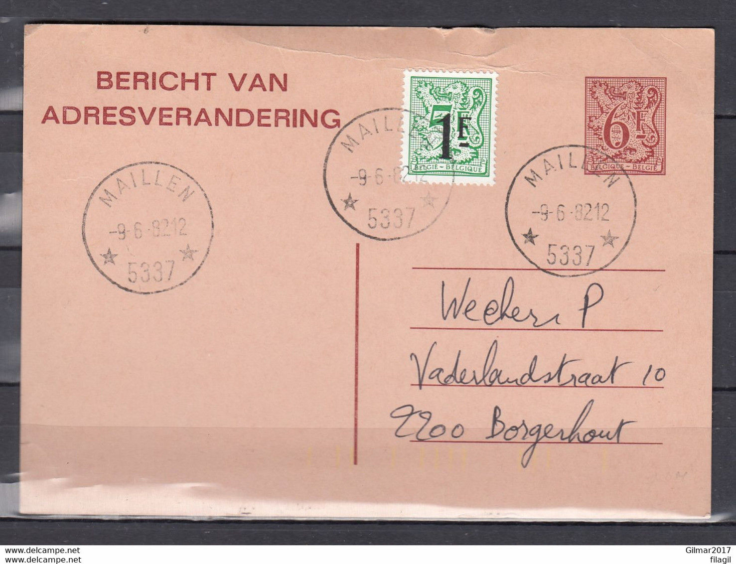 Postkaart Van Maillen (sterstempel) Naar Borgerhout - Cachets à étoiles