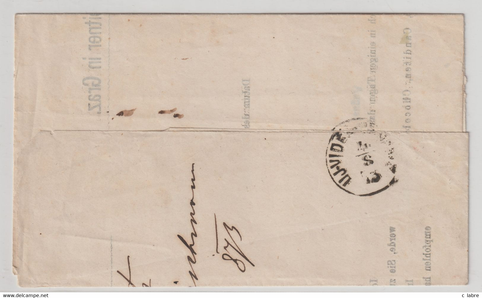 HONGRIE : 1873 . N°7 (CATALOGUE YVERT) . SUR IMPRIME DE GRAZ - Poststempel (Marcophilie)
