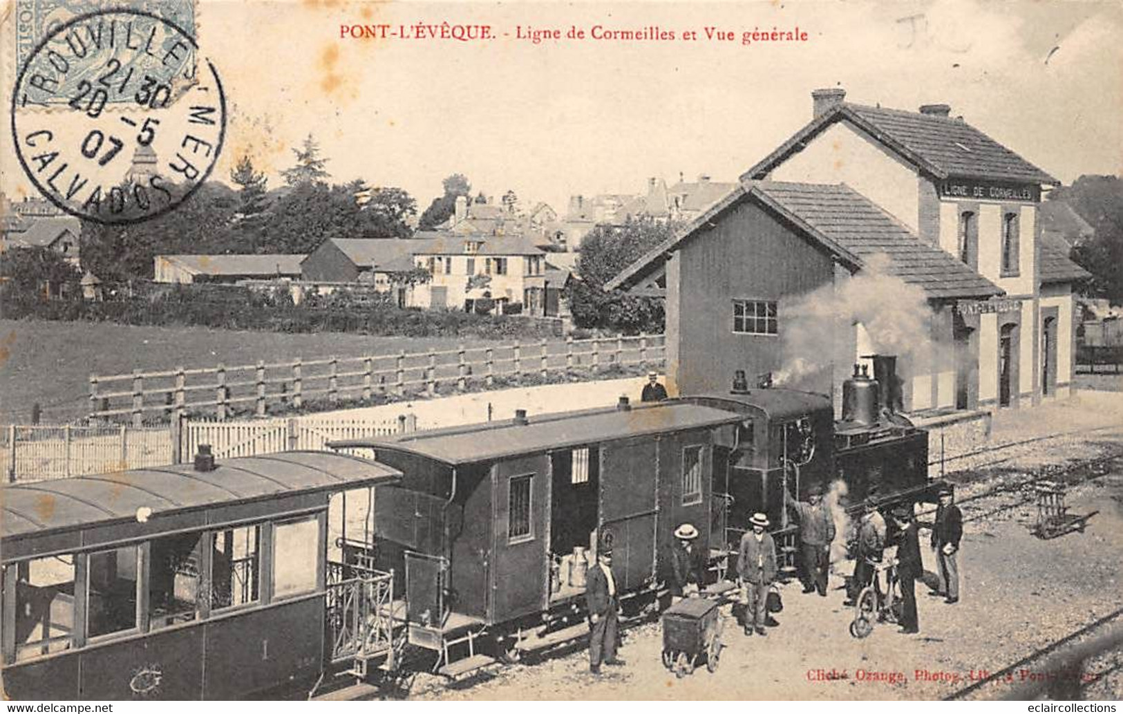 Pont-l'Evêque         14        Intérieur De La Gare. Train. Ligne De Cormeilles        (voir Scan) - Pont-l'Evèque