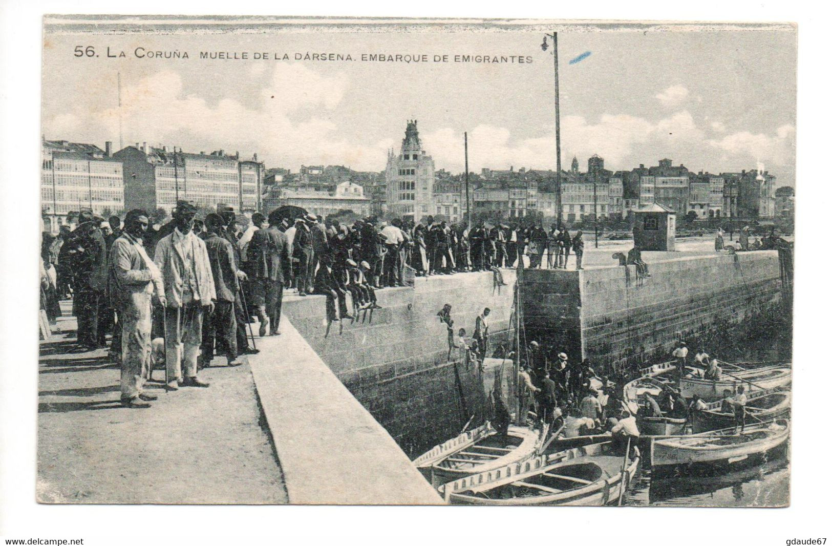 LA CORUNA - MUELLE DE LA DARSENA - EMBARQUE DE EMIGRANTES - La Coruña