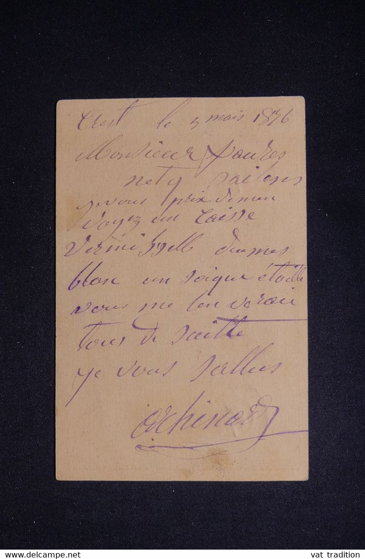 FRANCE - Carte Précurseur De Crest  En 1876 Avec Cérès 15ct- L 128125 - Vorläufer