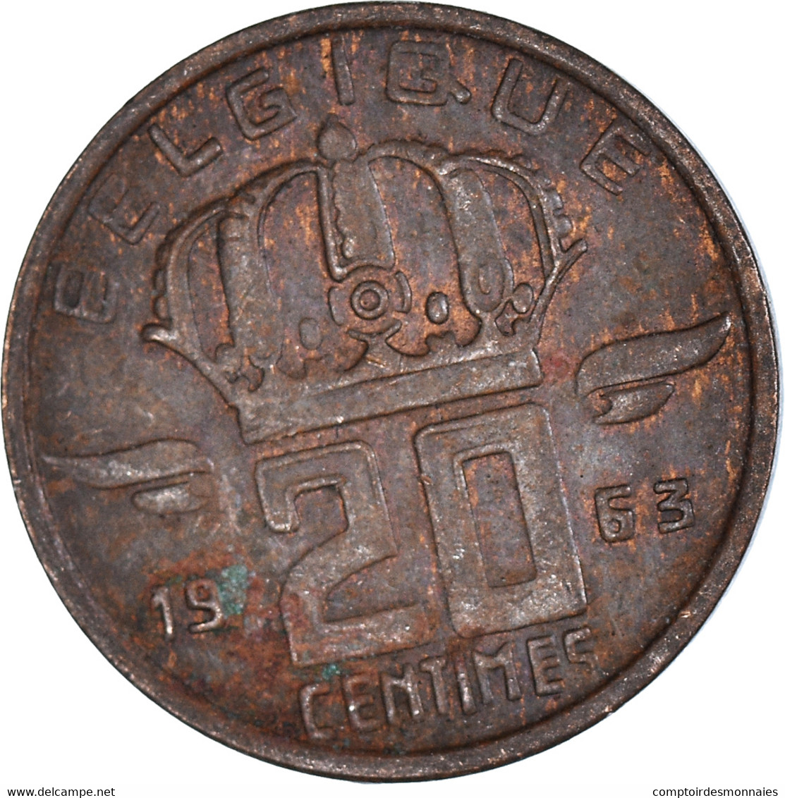 Monnaie, Belgique, 20 Centimes, 1963 - 20 Cents