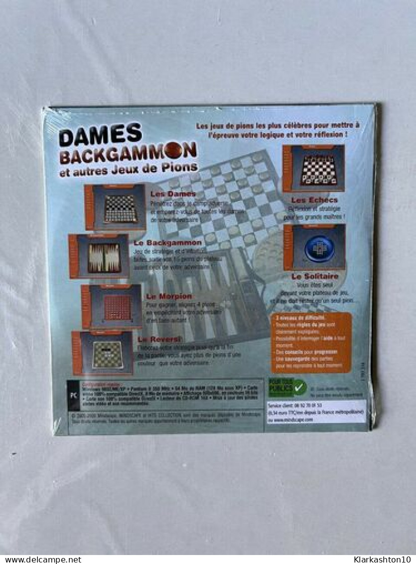 Dames Backgammon CD-ROM PC NEUF SOUS BLISTER - Altri & Non Classificati