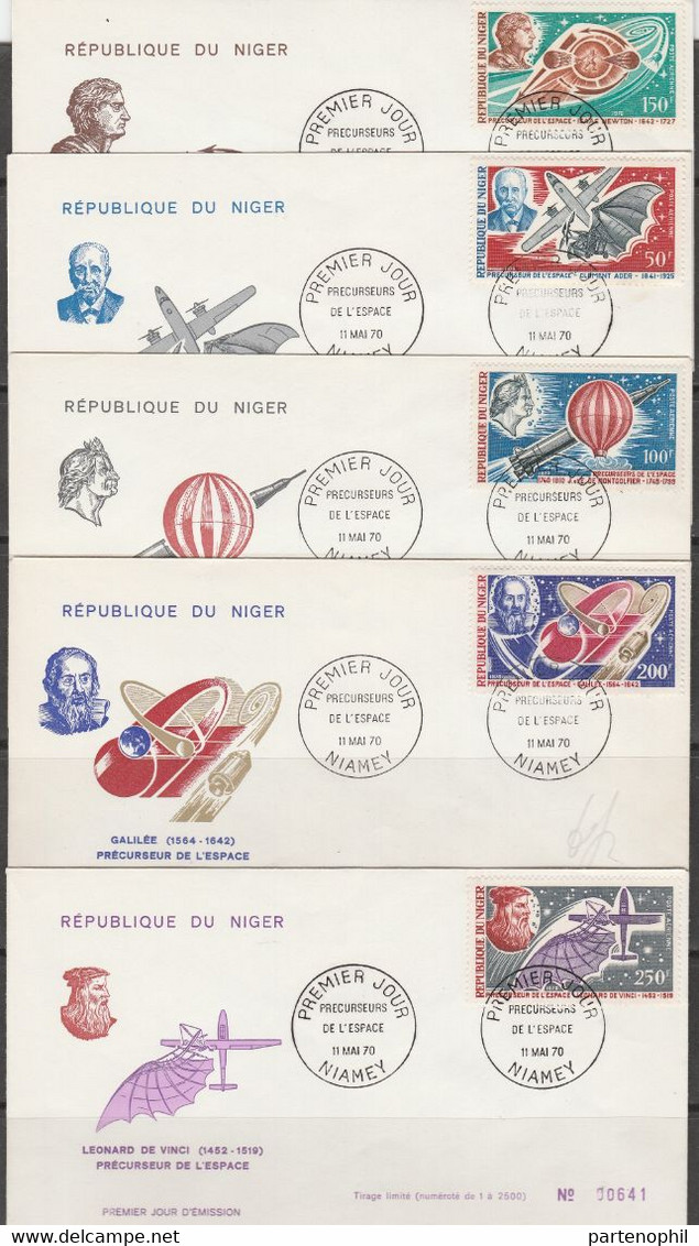 Niger 1970  Spazio Space / Galileo / Leonardo Da Vinci / Montgolfiere / Newton / Eder - Afrika