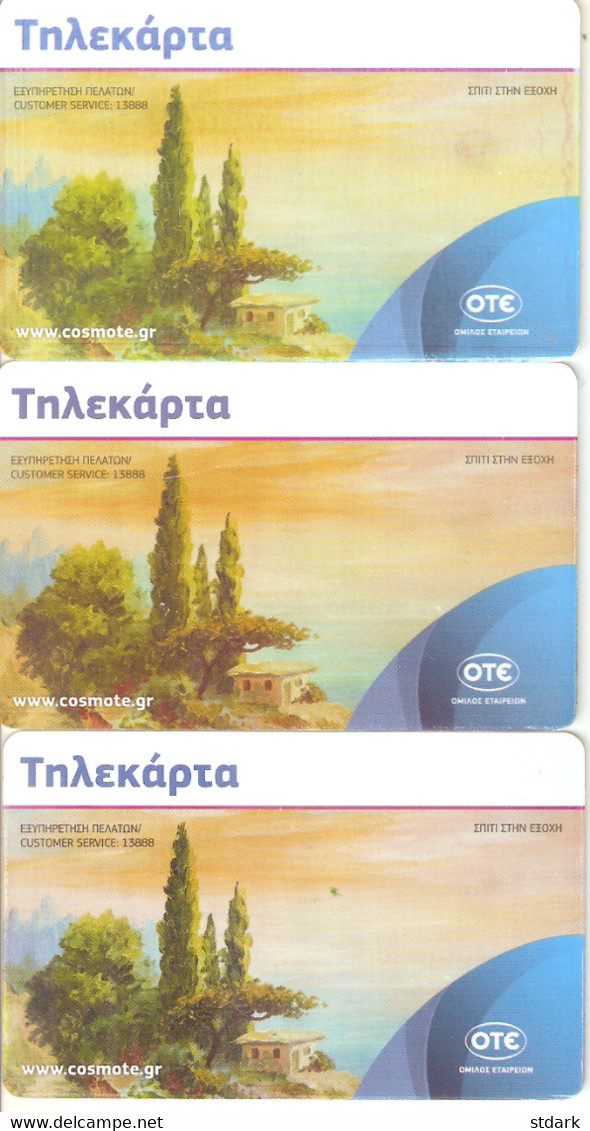 Greece-The Stream In The Forest, 3 Cards With Different Colours, Tirage 50.000 10/2018,used - Grèce