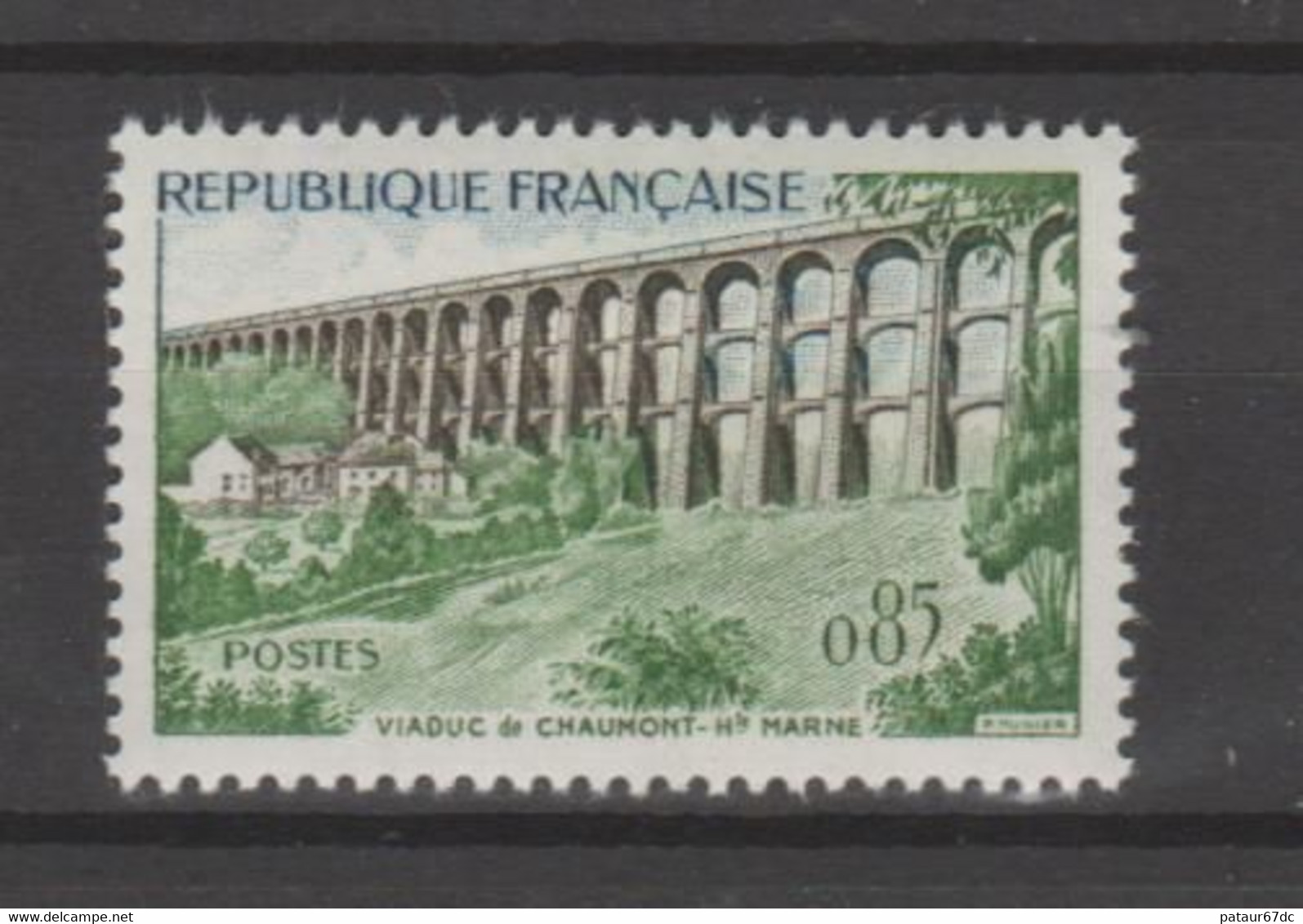 FRANCE / 1960 / Y&T N° 1240 ** : "Touristique" (Viaduc De Chaumont - Haute-Marne) X 1 - Unused Stamps