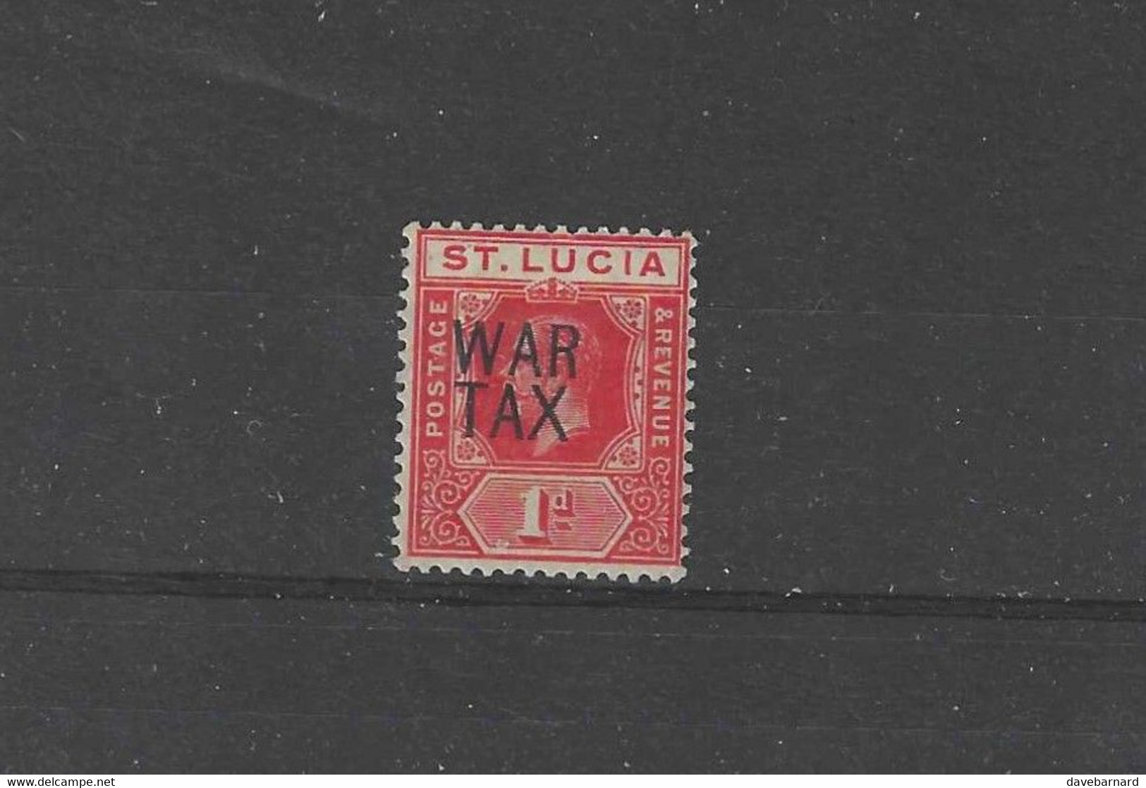 ST LUCIA 1916 WAR TAX UM - West Indies