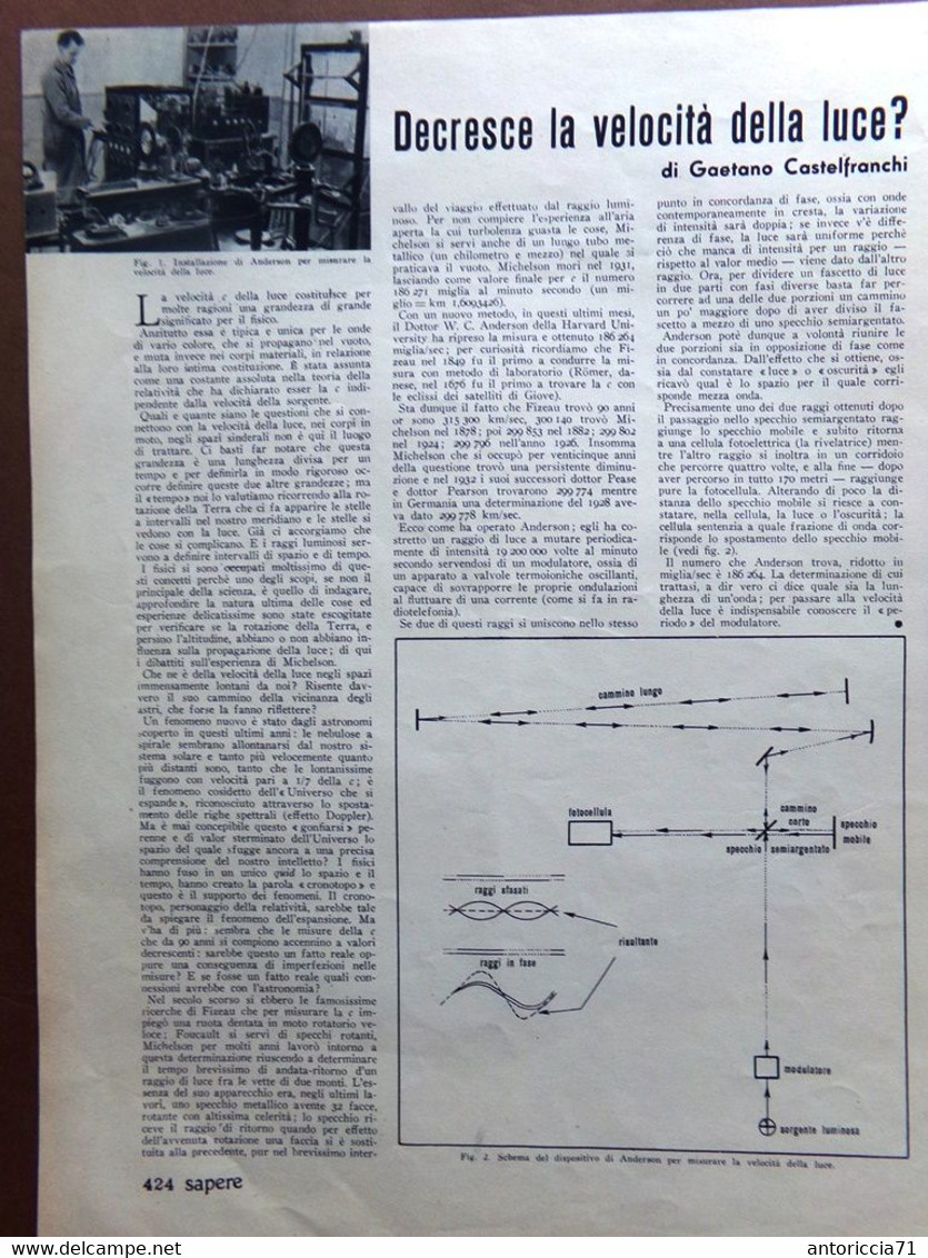 Articolo Del 1939 L'acqua Santa Di Chianciano Velocità Della Luce - Other & Unclassified