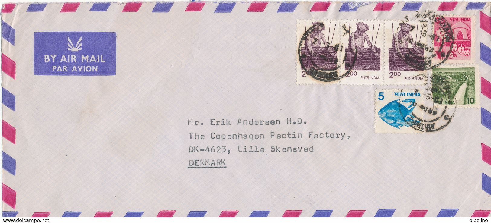 India Air Mail Cover Sent To Denmark 7-3-1981 With More Topic Stamps - Poste Aérienne