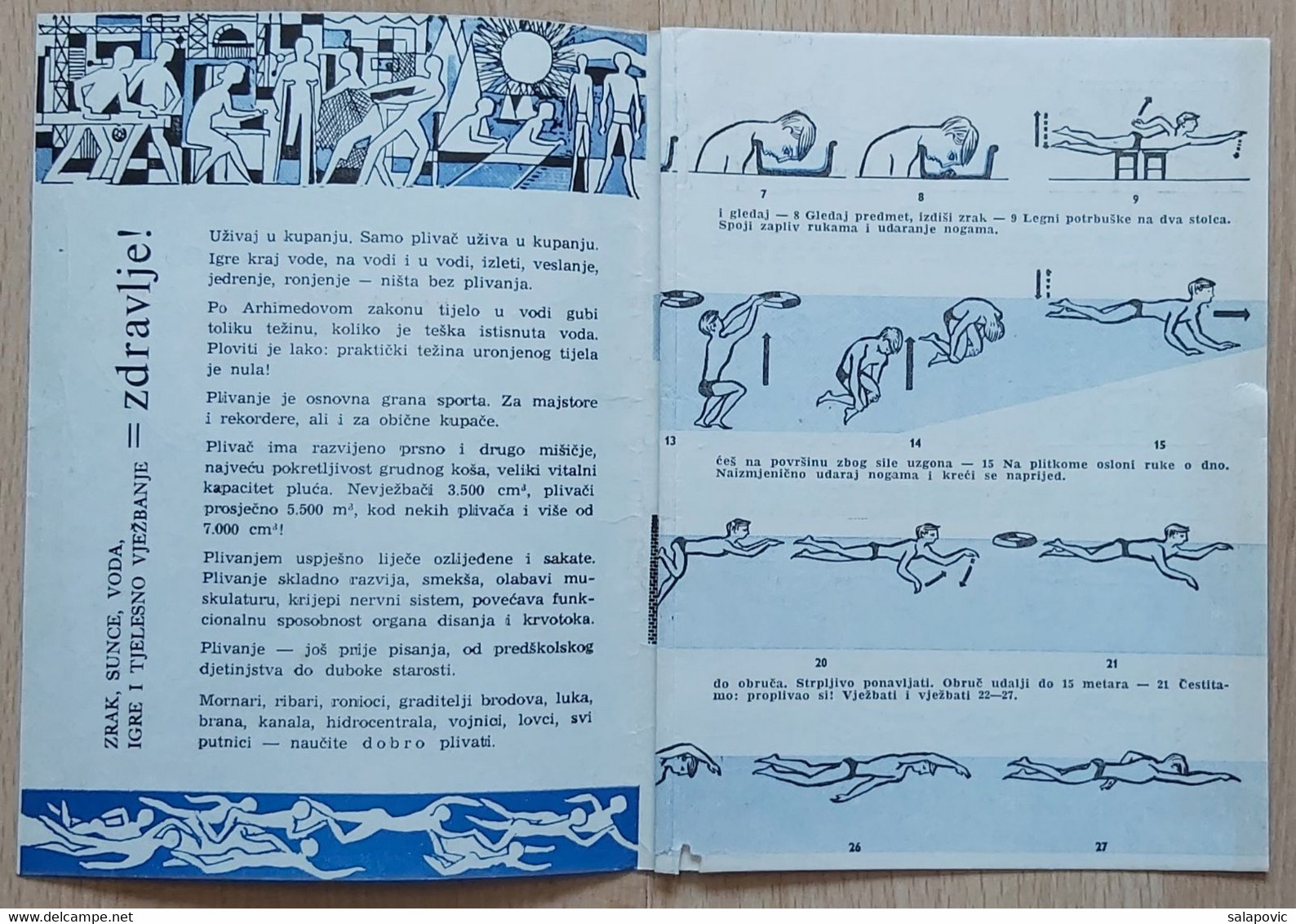 BROCHURE Swimming, Nauci Plivati 1960 Learn To Swim RIS Zagreb Yugoslavia (Croatia) - Zwemmen