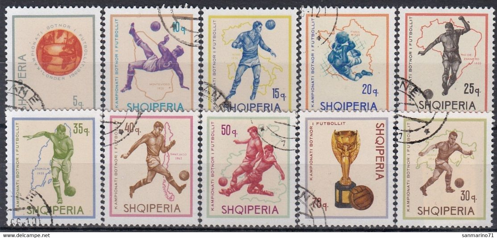 ALBANIA 1036-1045,used,football - 1966 – Angleterre