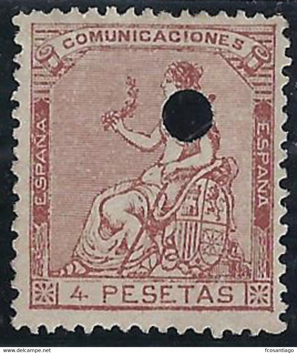 ESPAÑA 1873 - Edifil #139T Telegrafos - Sin Goma (*) - Ungebraucht