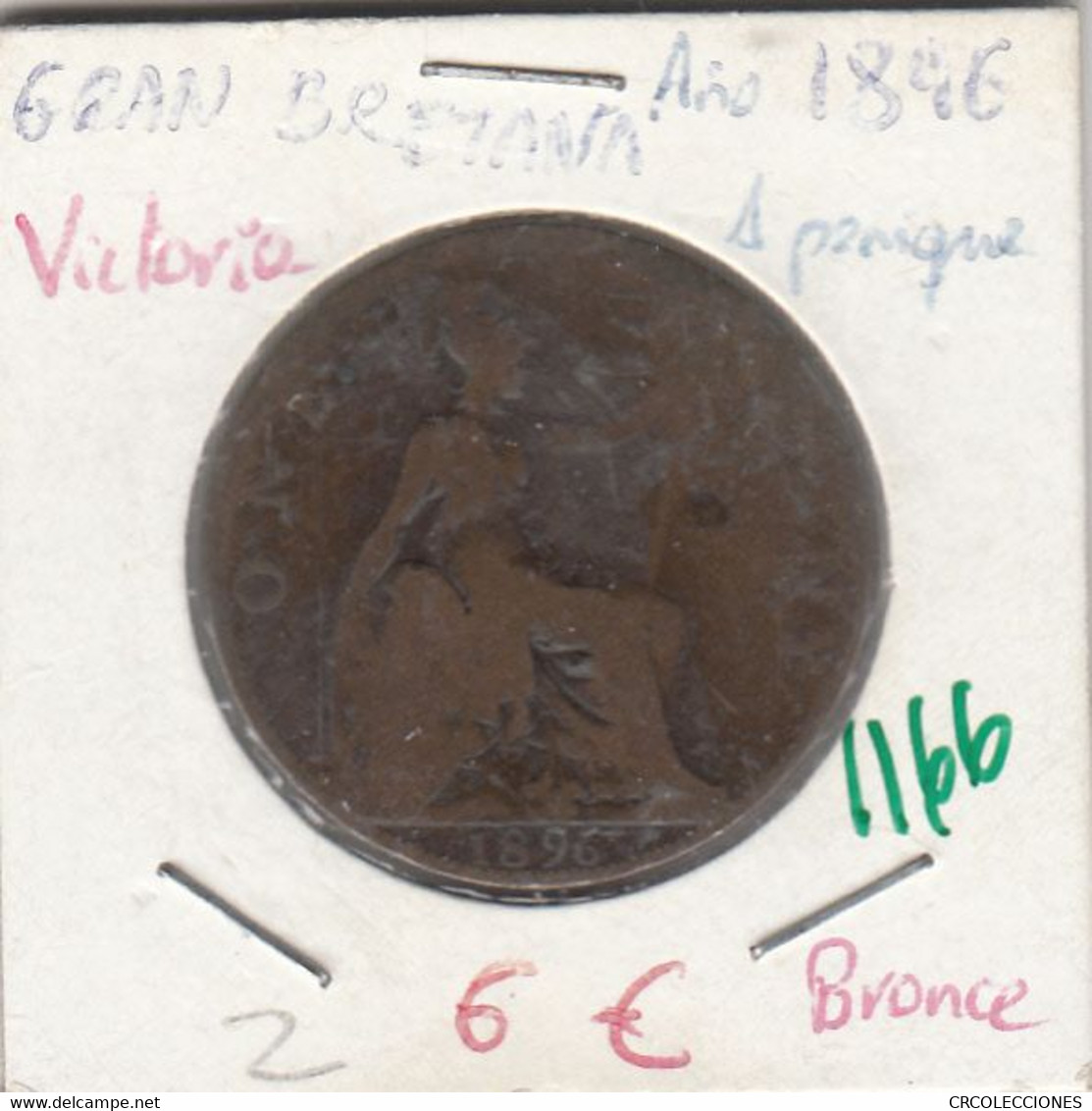 CR1166 MONEDA GRAN BRETAÑA VICTORIA 1 PENIQUE 1896 BRONCE 6 - Sonstige & Ohne Zuordnung
