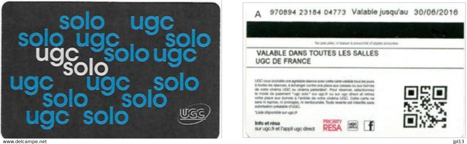 Billet D'entrée - France - Cinéma - UGC - Solo, Exp. 31/03/2015 - Altri & Non Classificati