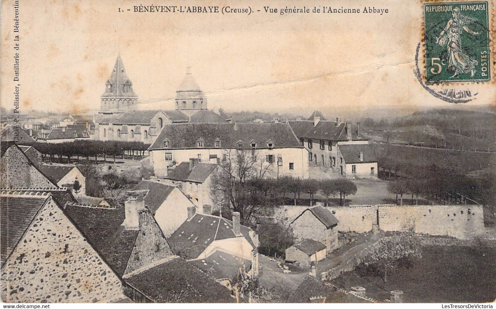 CPA - 23 - BENEVENT L'ABBAYE - Vue Générale De L'ancienne Abbaye - Légère Pliure Voir Scan - PELISSIER - Benevent L'Abbaye