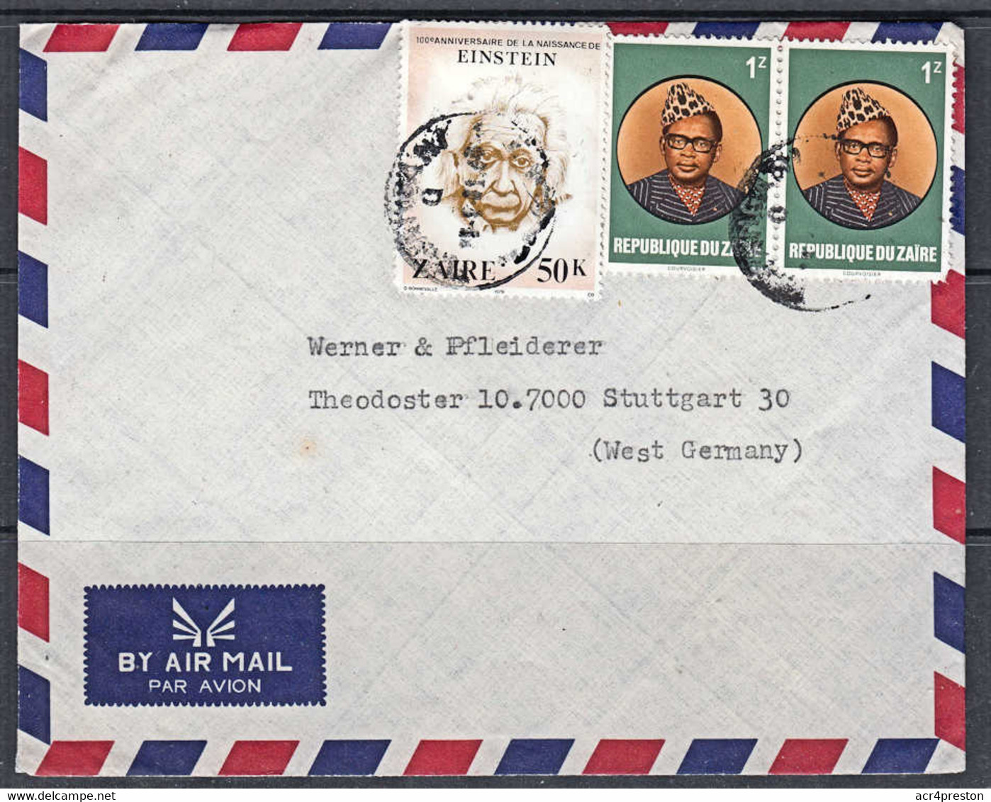 Ca0637  ZAIRE 1981,  Einstein And Mobutu Stamps On Kisangani Cover To Germany - Usados