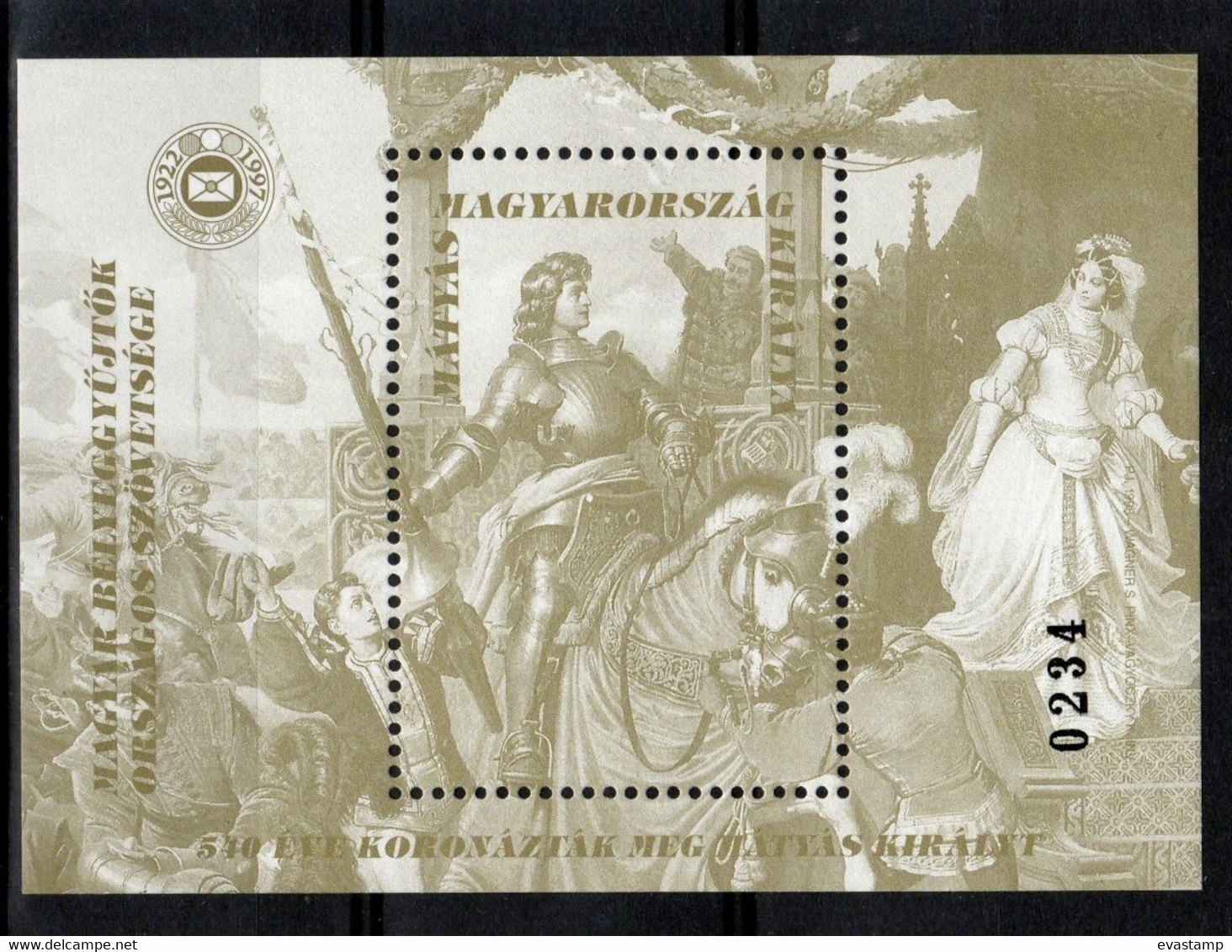 HUNGARY-1998.Commemorativ Sheet -  King Matthias/Black Print/Black Numbered  MNH!! - Herdenkingsblaadjes