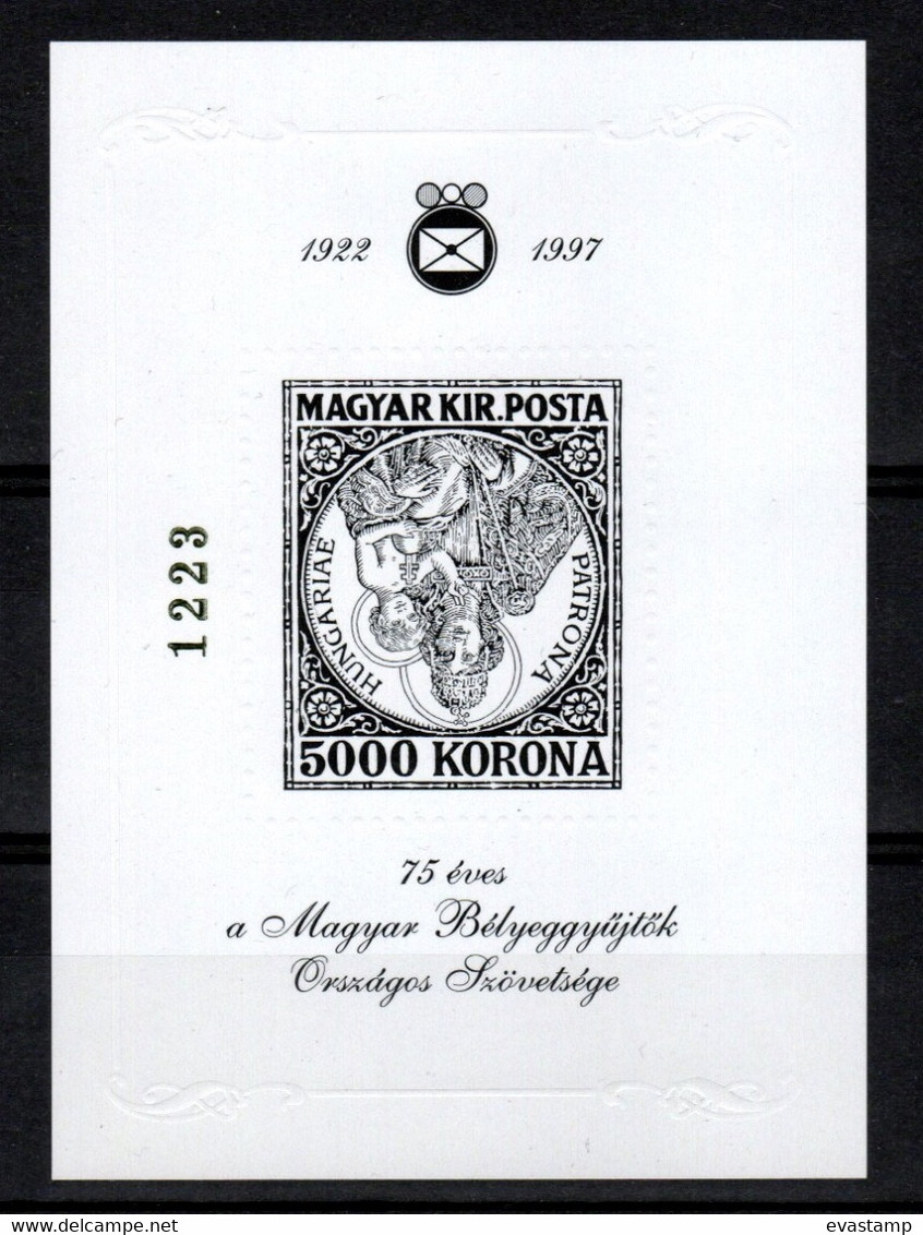 HUNGARY-1997.Commemorativ Sheet -  75th Anniversary Of MABEOSZ/Reverse Madonna / Black Print  MNH!! - Commemorative Sheets