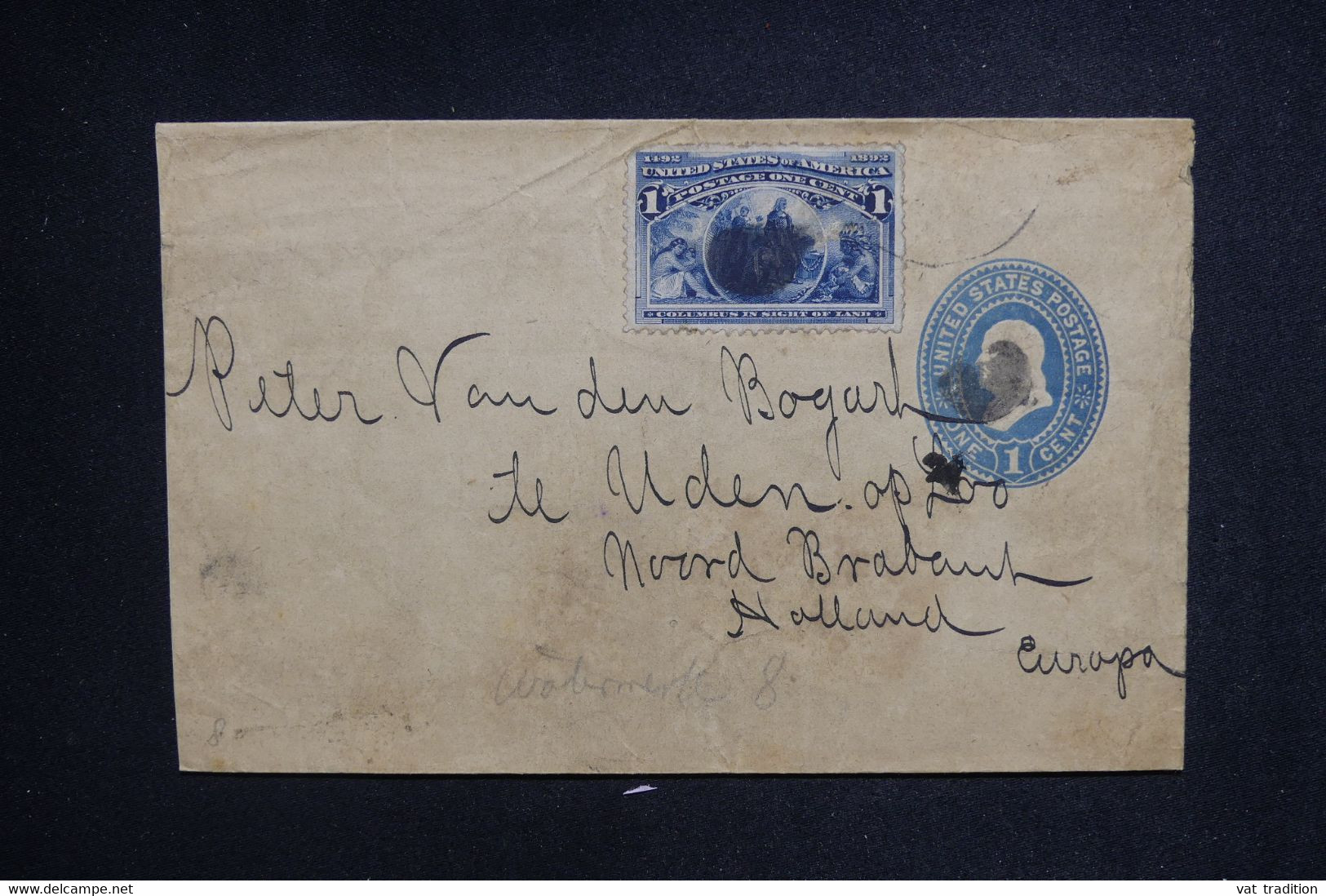 ETATS UNIS - Entier Postal + Complément Pour Les Pays Bas En 1894 - L 128160 - ...-1900
