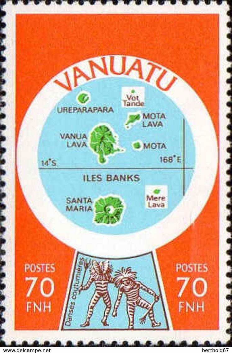 Vanuatu Poste N** (Yv:583/595) Yv:42,6 Euro Cartographie Des îles Légende Française - Vanuatu (1980-...)