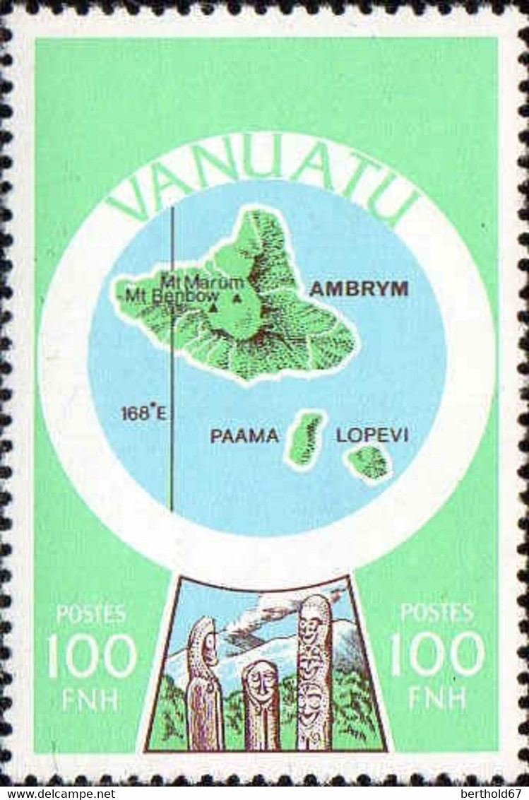 Vanuatu Poste N** (Yv:583/595) Yv:42,6 Euro Cartographie Des îles Légende Française - Vanuatu (1980-...)