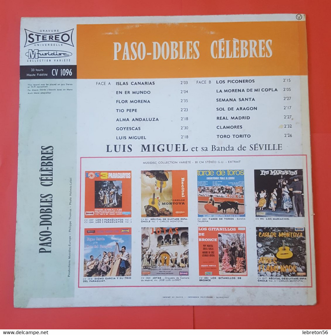 PASO-DOBLES- 33T - Les 14 Les Plus Célèbres De Luis MIGUEL Et Sa BANDA De SEVILLE(24.04.21)  X 2 Scans - Otros - Canción Española