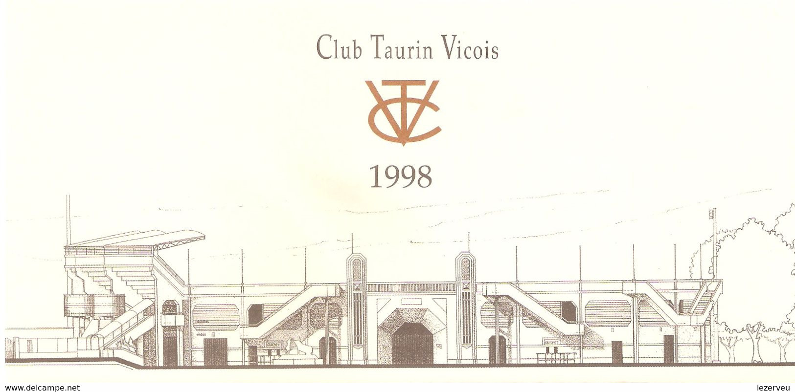 DEPLIANT 4 PAGES VOEUX CLUB TAURIN VICOIS 1998 - Otros & Sin Clasificación