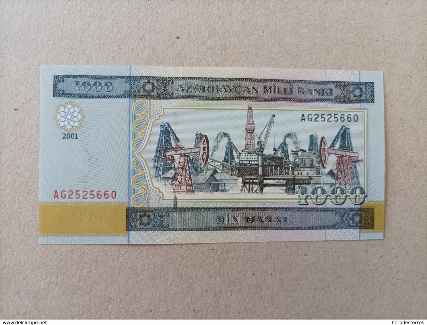 Billete De Azerbaiyán De 1000 Manat 2001, UNC - Azerbaïdjan