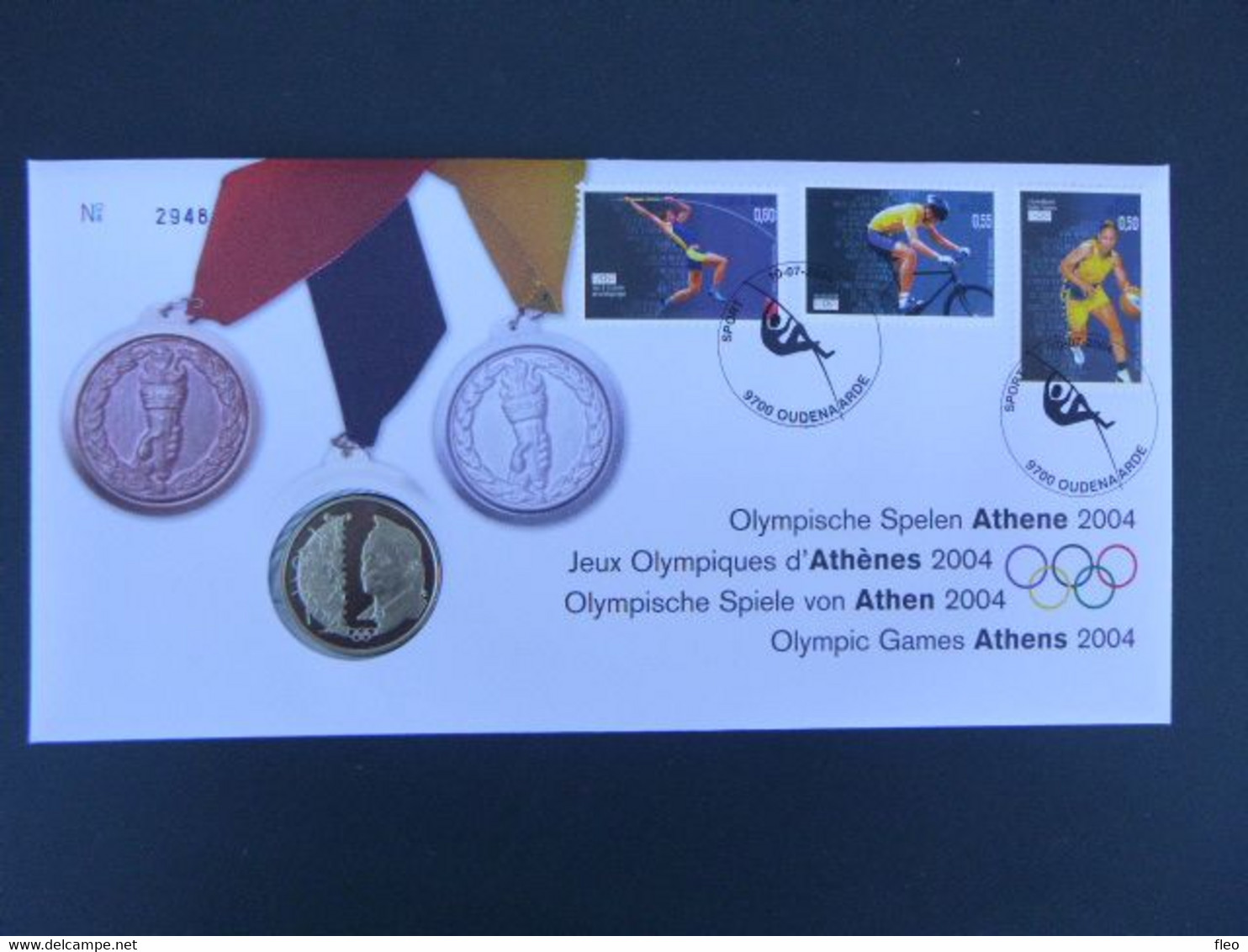 BELG.2004 3303-3305 Numisletter TB, Muntbrief :  Jeux Olympiques D'Athènes - Numisletters