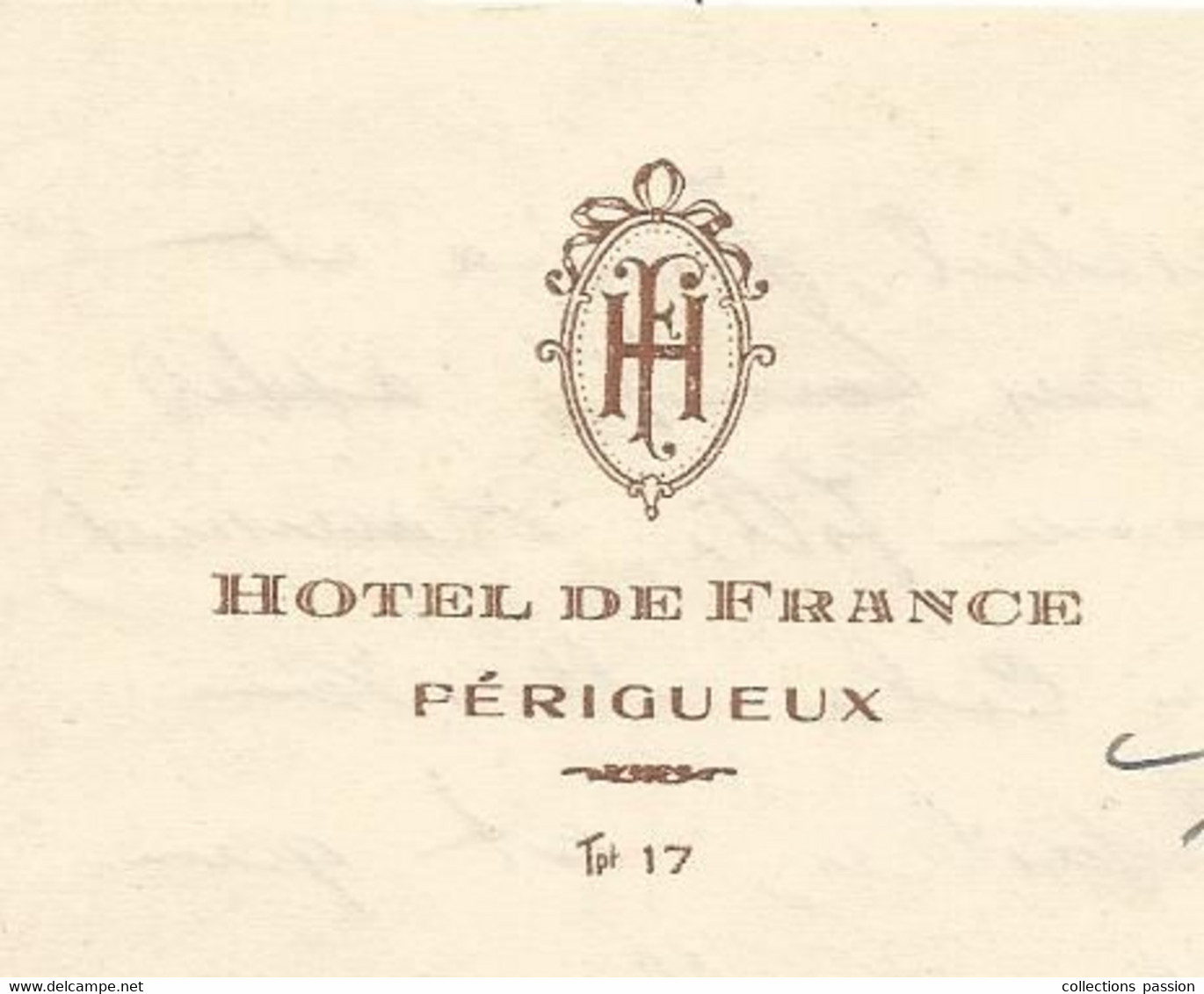 Courrier , En Tête HOTEL DE FRANCE , PERIGUEUX , 1934, 3 Scans, Frais Fr 1.75 E - Ohne Zuordnung