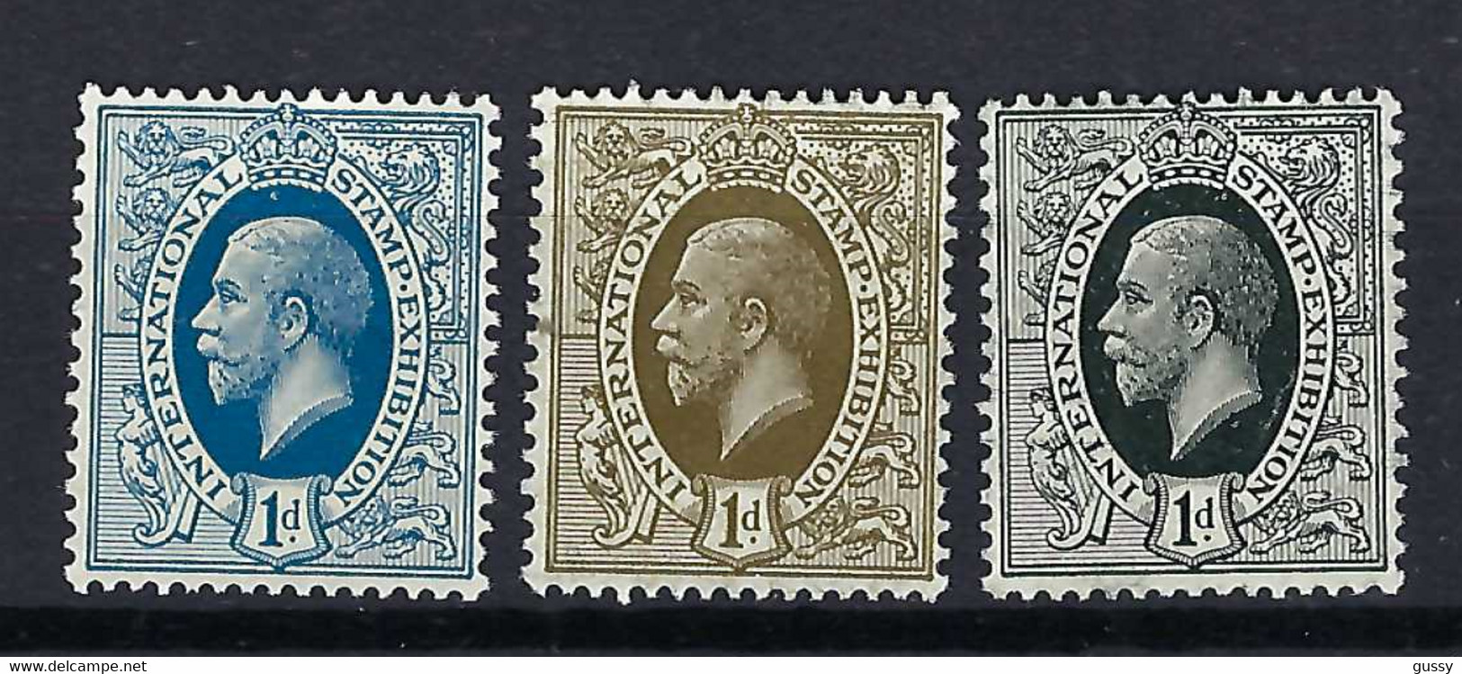 GRANDE BRETAGNE 1912: Vignettes De La "International Stamp Exhibition" De Londres, 3 Couleurs, Neufs** - Cinderellas