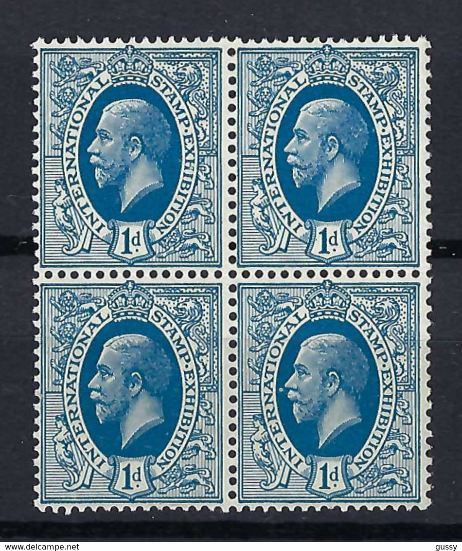 GRANDE BRETAGNE 1912: Vignettes De La "International Stamp Exhibition" De Londres, Bloc De 4 Neufs** - Cinderella