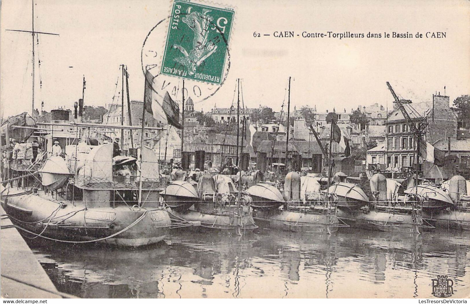 CPA - 14 - MILITARIA - CAEN - Contre Torpilleurs Dans Le Bassin De CAEN - Matériel