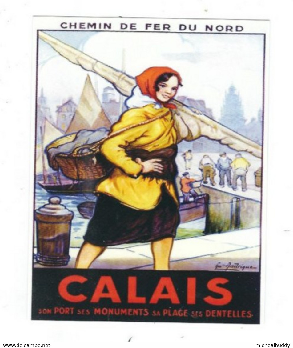 MODERN POSTCARD FORIEGN RAIL  POSTER ADVERTISING      CALAIS CARD NO LA/A 83 - Advertising