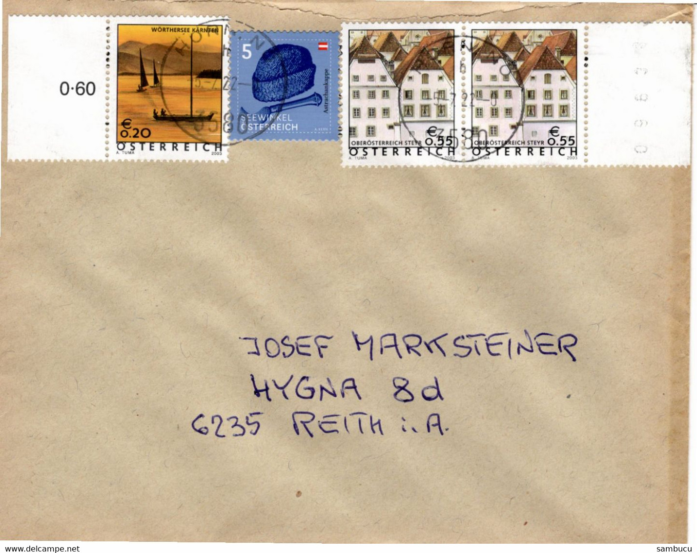 Brief Von 3580 Horn Mit 135 Cent Mischfrankatur Dauermarken 2022 - Covers & Documents