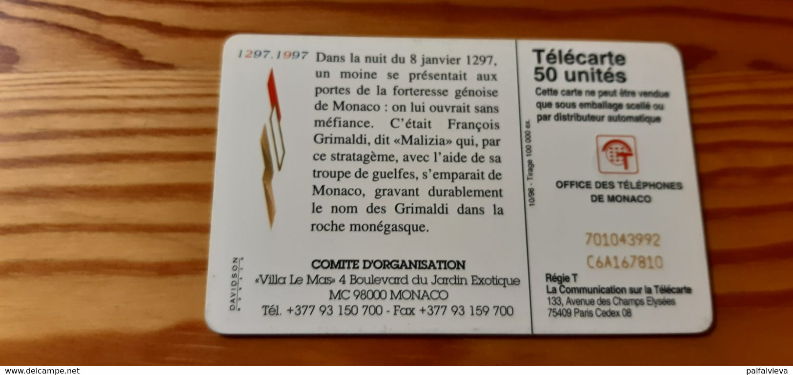 Phonecard Monaco - Mónaco