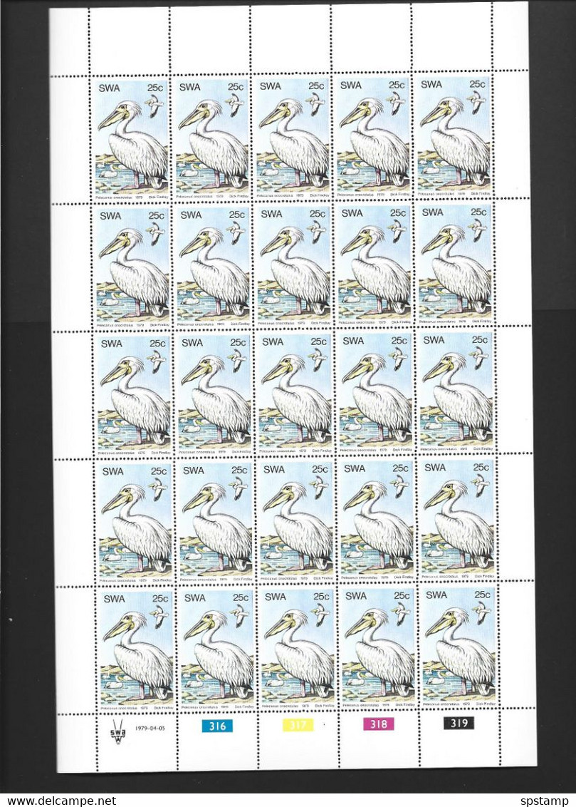 South West Africa 1979 Water Birds Set Of 4 In Fresh Full Sheets Of 25 MNH - Pélicans