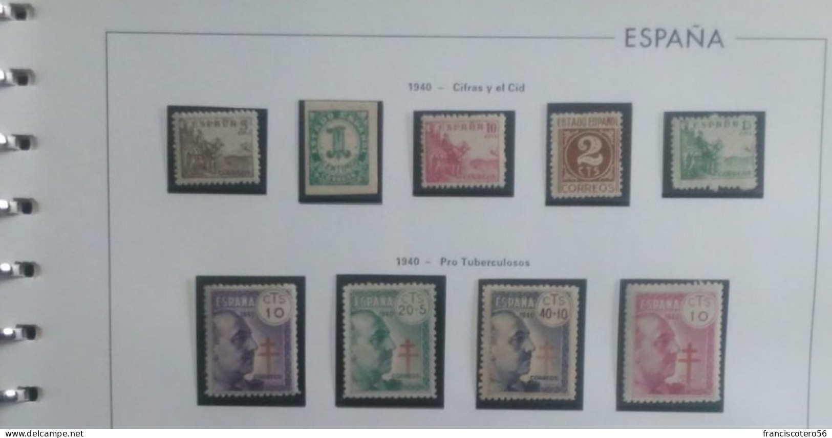 España: 1936 - 1949 (Estado - Español). Pequeña Colección  - Nuevos. **/*- Album incluido. Valor. 872.-€