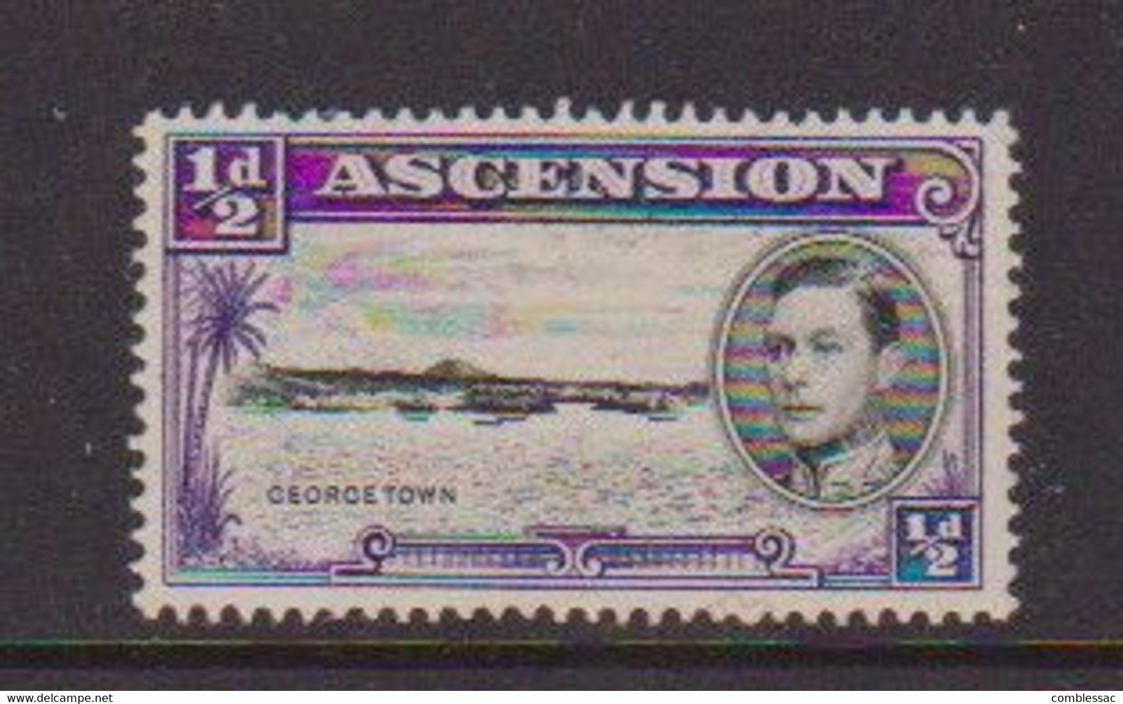 ASCENSION  ISLANDS    1939    1/2d  Black  And  Violet    Perf 13 1/2    MH - Ascensión