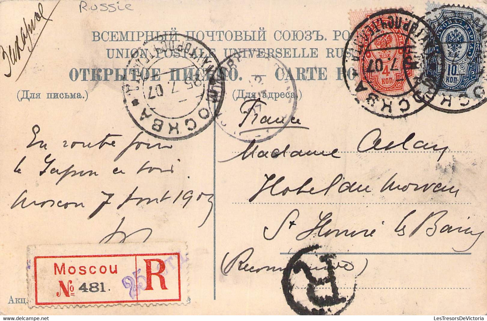 CPA - RUSSIE - Carte Colorisée - MOSCOU - Vue Générale De Moscou - Russie