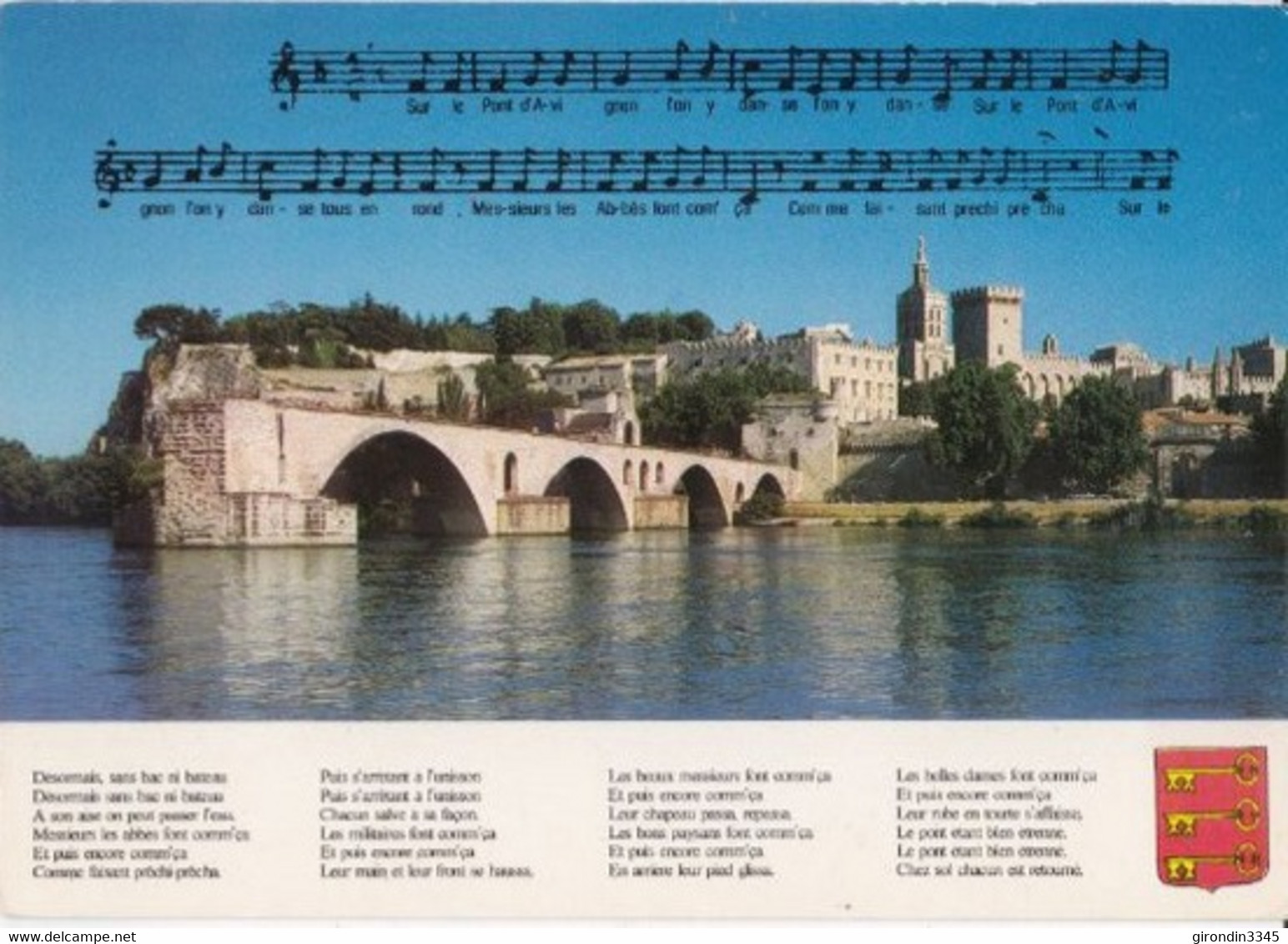 VAUCLUSE AVIGNON Chanson "Sur Le Pont D'Avignon" - Musique
