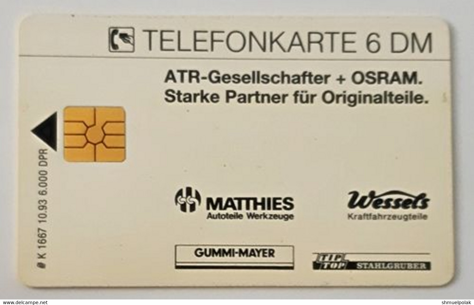 GERMANY Phone Card Telefonkarte Deutsche Telkom 1993 6DM 6000 Units Have Been Issued - Sonstige & Ohne Zuordnung
