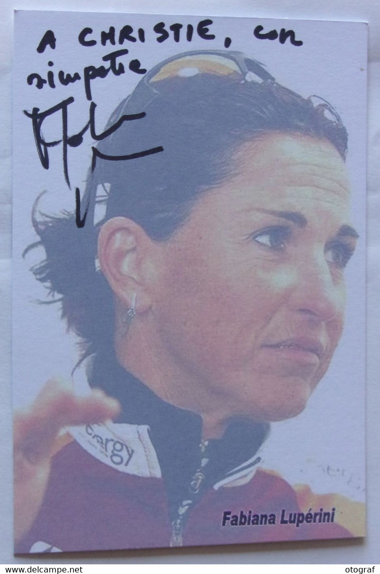 Fabiana LUPERINI - Dédicace - Hand Signed - Autographe Authentique  - - Cycling